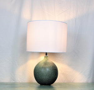 Handmade Lamp Base Stoneware Ceramic Matt Green Glaze Made to Order